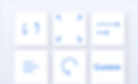 Image of 6 blue icons aligned in individual white squares.