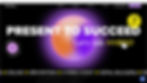 The Present to Succeed homepage. The main section is black with a purple circle in the middle, fading into the black. The page subheader says “Let’s talk hybrid”. There is a strip at the bottom of the hero section that says “Hybrid event”, “Sofia, Bulgaria”, “Online”, “3rd Edition”.